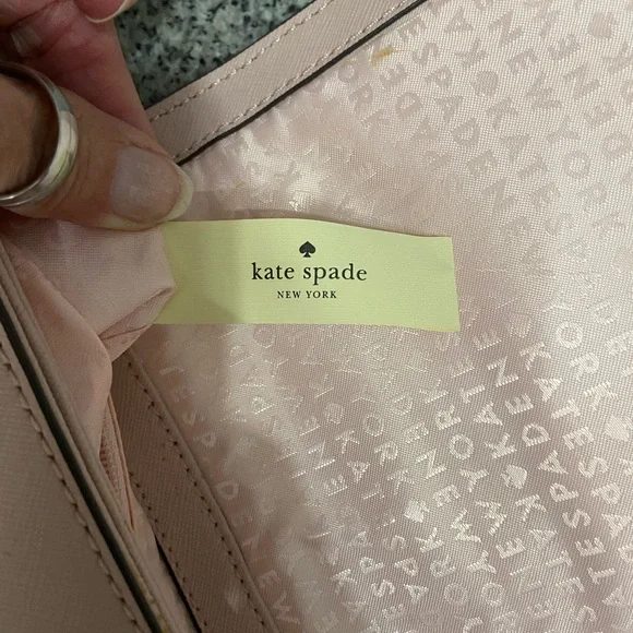 KATE SPADE Crystal Studded Bows Light Pink Leather Small Crossbody Bag Feminine - Picture 7 of 17